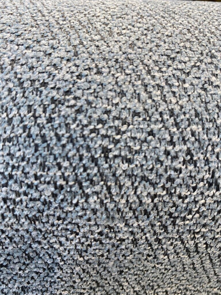 1 Yard Upholstery Chenille Fabric Rain Blue Backed Barrow Thick Durable 100% Polyester 58 Inch Width