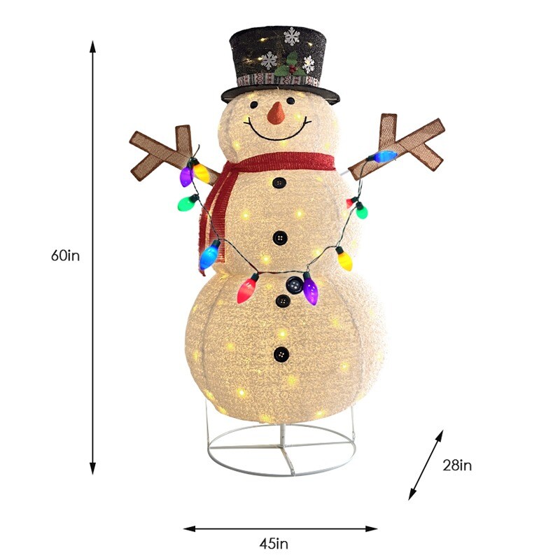 Christmas LED Snowman Decoration, 200 LED Lights, Weatherproof &#x26; Durable Design