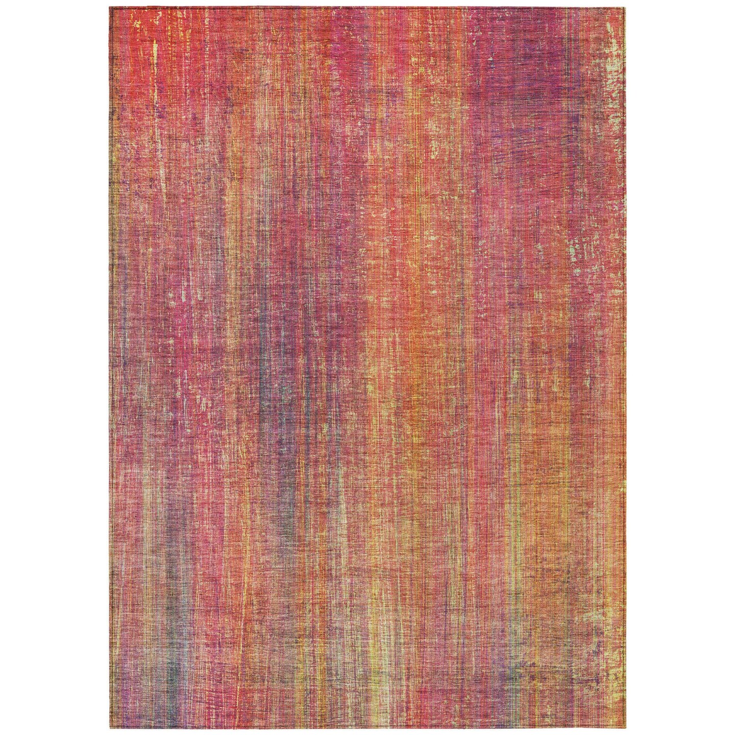 Edge Collections - 9' x 12' - Multicolor - Striped Washable Area Rug for Indoor and Outdoor Use - 1 Piece