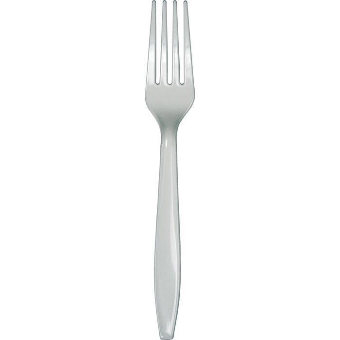 Shimmering Silver Plastic Forks (24/Pkg)