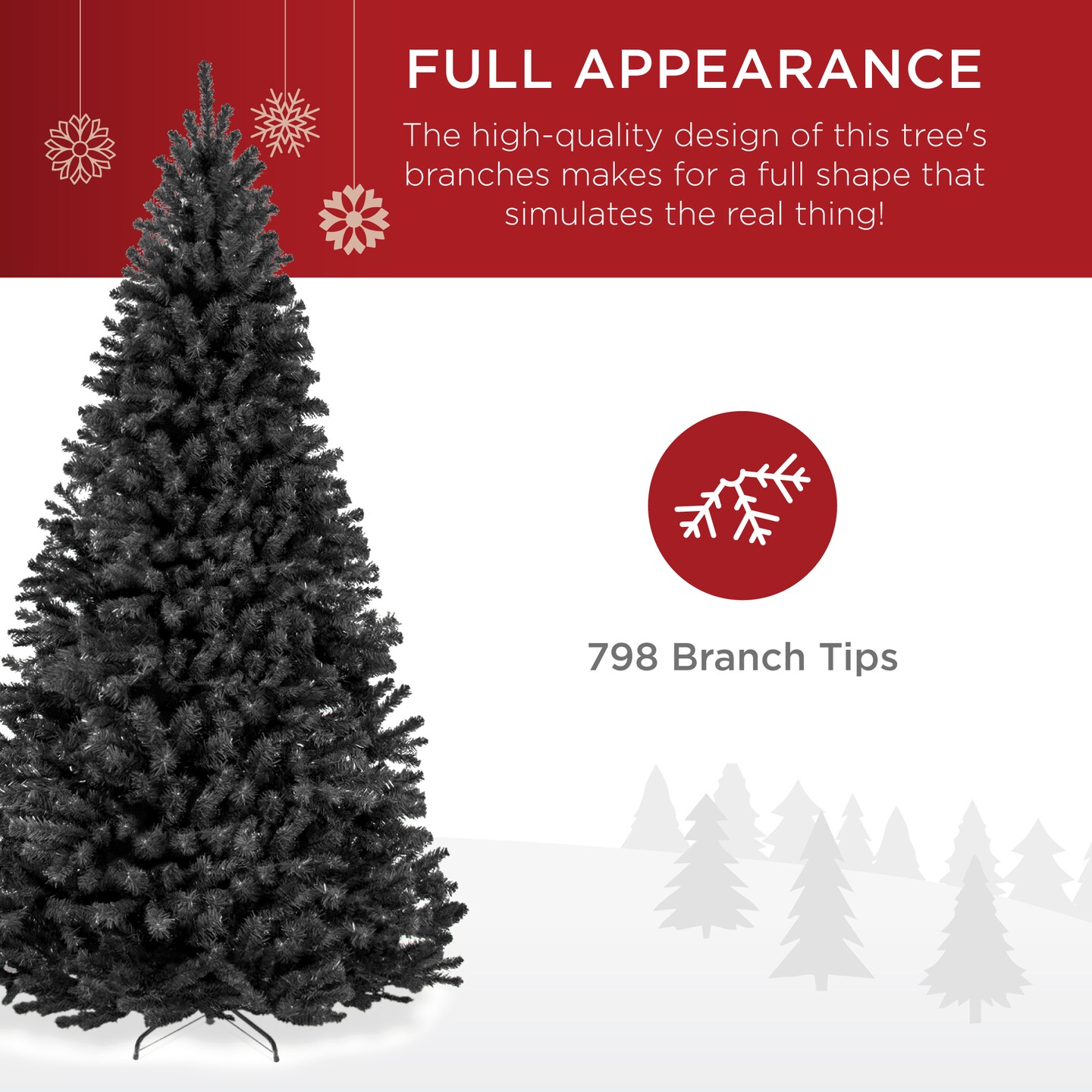 Best Choice Products Artificial Christmas Tree, Premium Unlit Spruce Design, Dense Branches &#x2013; Black Spruce
