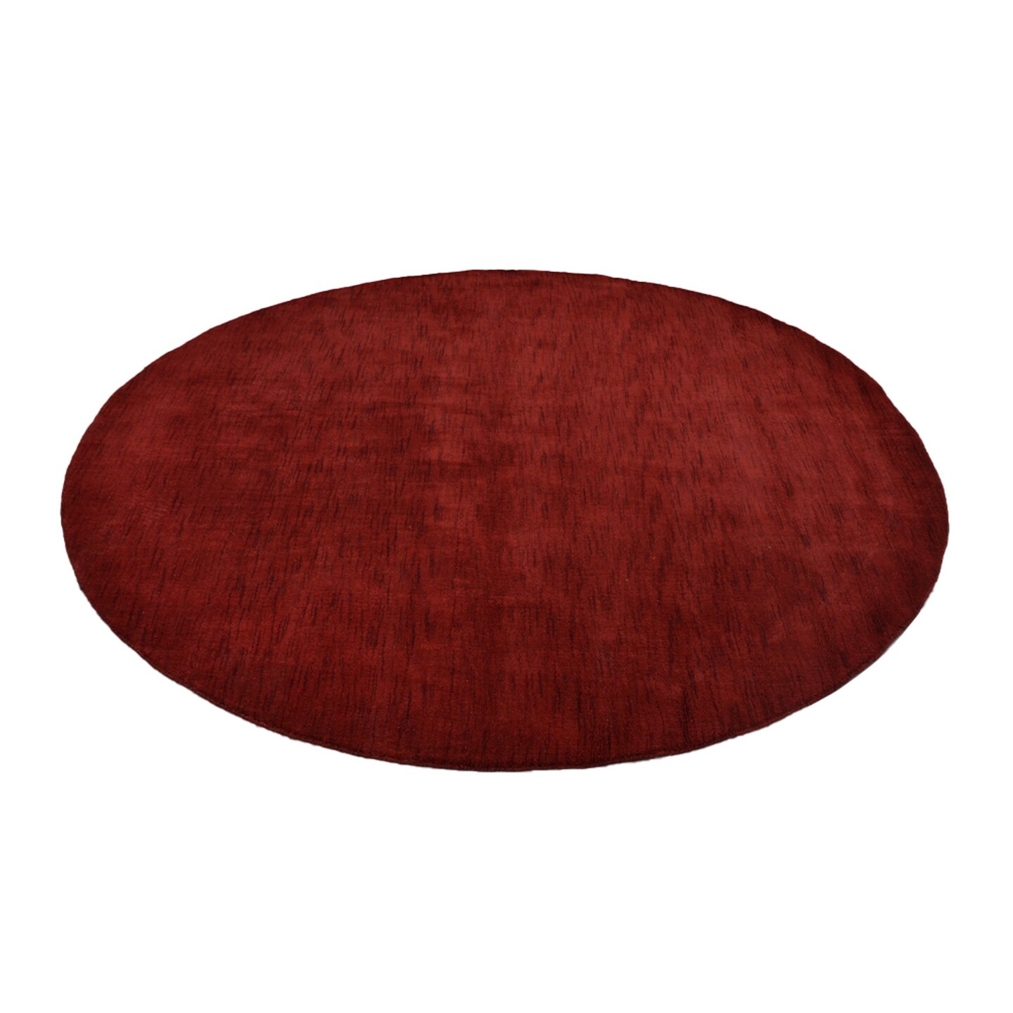 Edge Collections - 8' x 8' - Red - Elegant Hand Knotted Wool Round Area Rug - 1 Piece