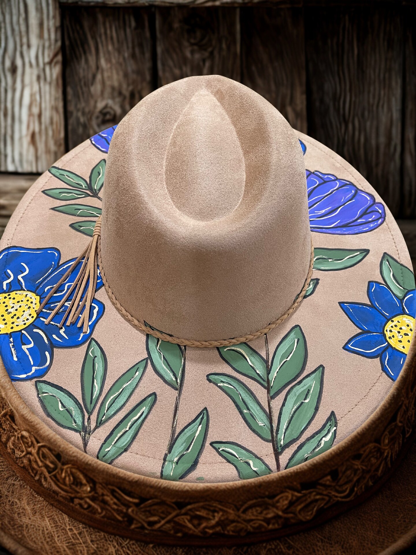 Wild Flowers Western Hand Painted Hat | MakerPlace by Michaels