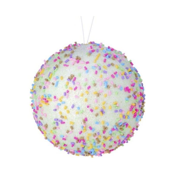 4&#x201D; Green Sprinkle Ball Ornament