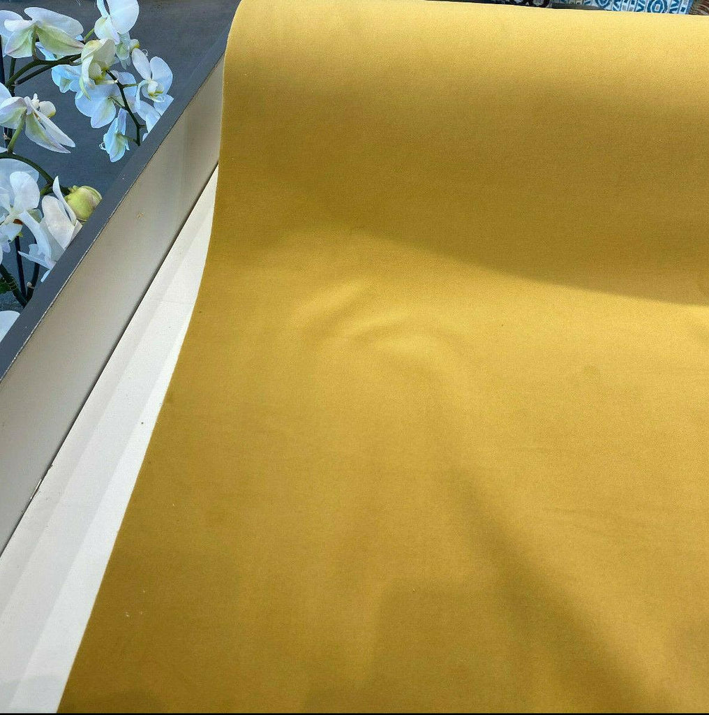 1 Yard Supreme Velvet Yellow Gold Upholstery Drapery Fabric Soft 54 Inch Width
