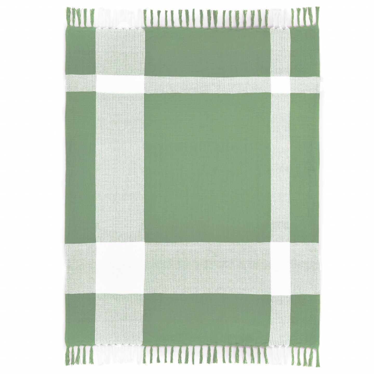 Edge Collections - 50" x 60" - Green - Cozy Checkered Throw Blanket for Comfort and Style in Your Home - 1 Piece