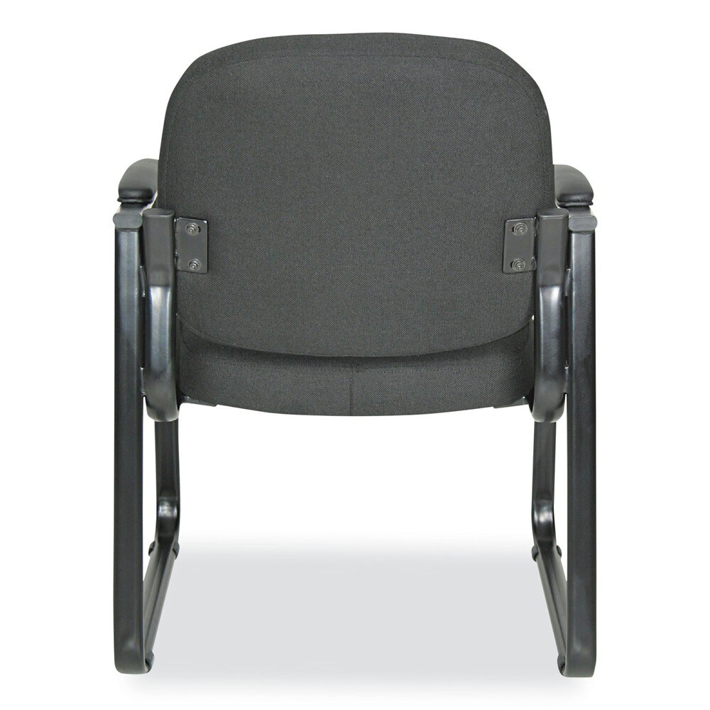 Alera Genaro Series 25 in. x 24.80 in. x 33.66 in. Fabric Half-Back Sled Base Guest Chair - Black