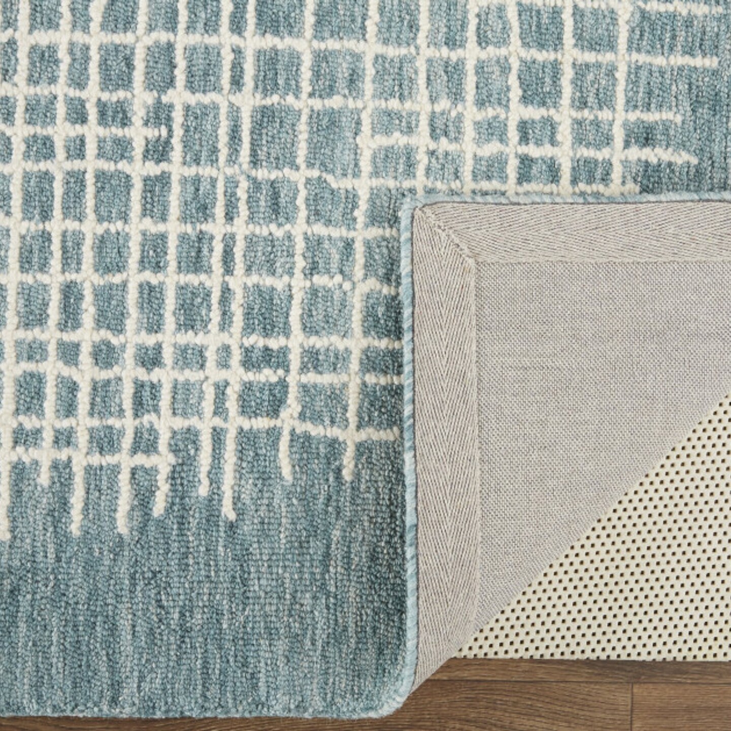 Edge Collections - 4&#x27; X 6&#x27; - Blue - Stain Resistant Plaid Area Rug for Cozy Interiors - 1 Piece