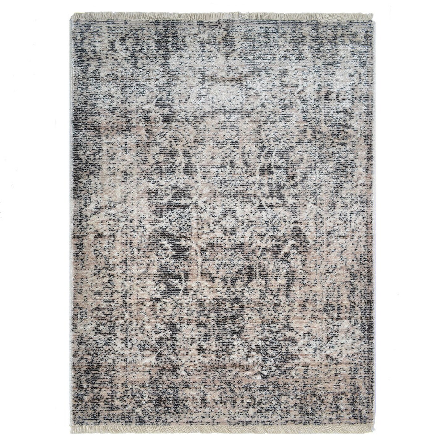 Edge Collections - 2&#x27; x 3&#x27;10&#x27;&#x27; - Brown - Elegant Oriental Area Rug - 1 Piece