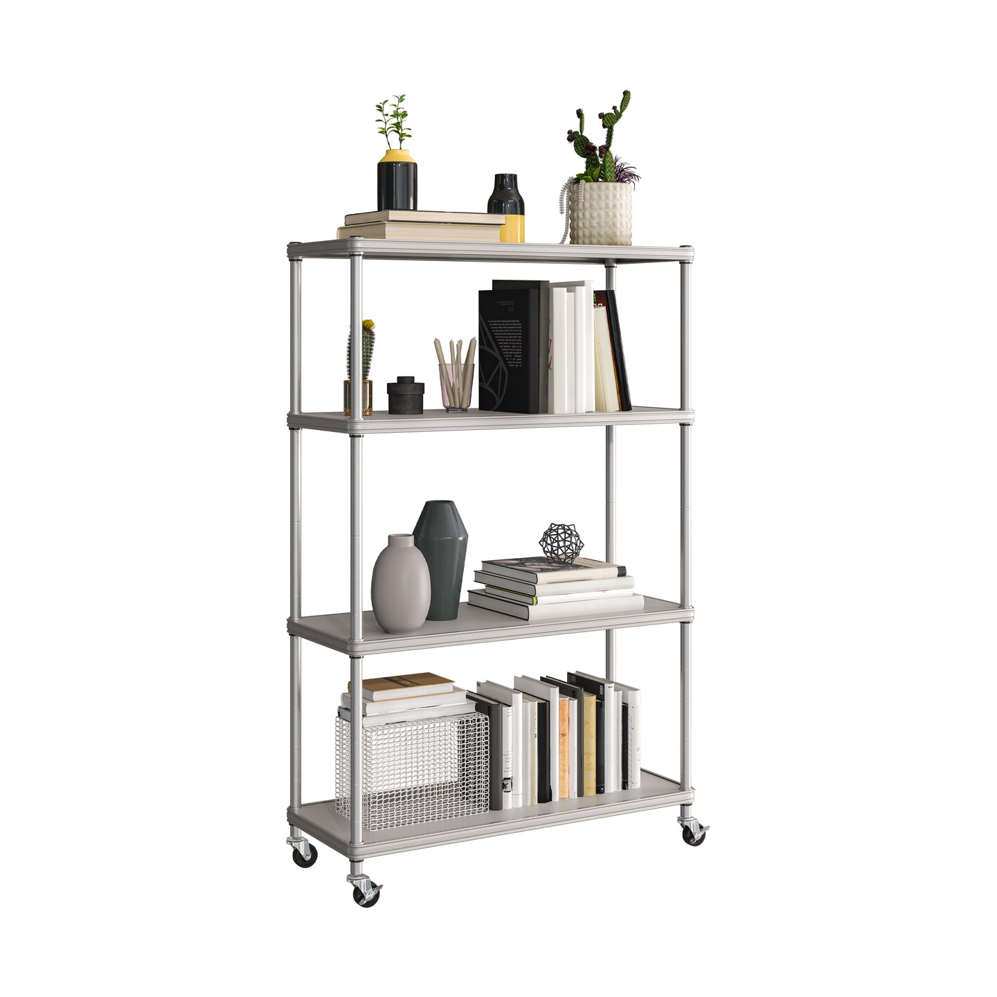 Seville Classics HOME 4-Tier Steel Shelving with Shelf Liners