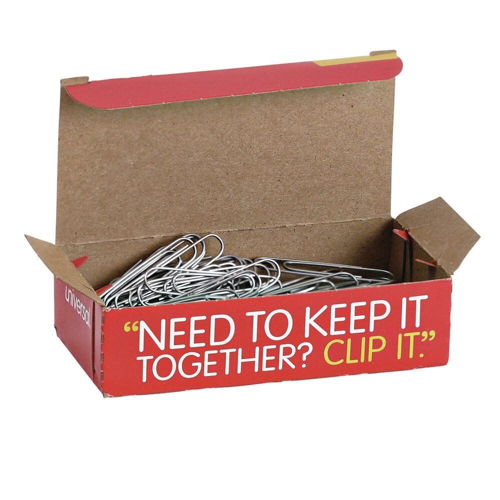 Universal Smooth Paper Clips - Jumbo, Silver (100/Box, 10 Boxes/Pack)