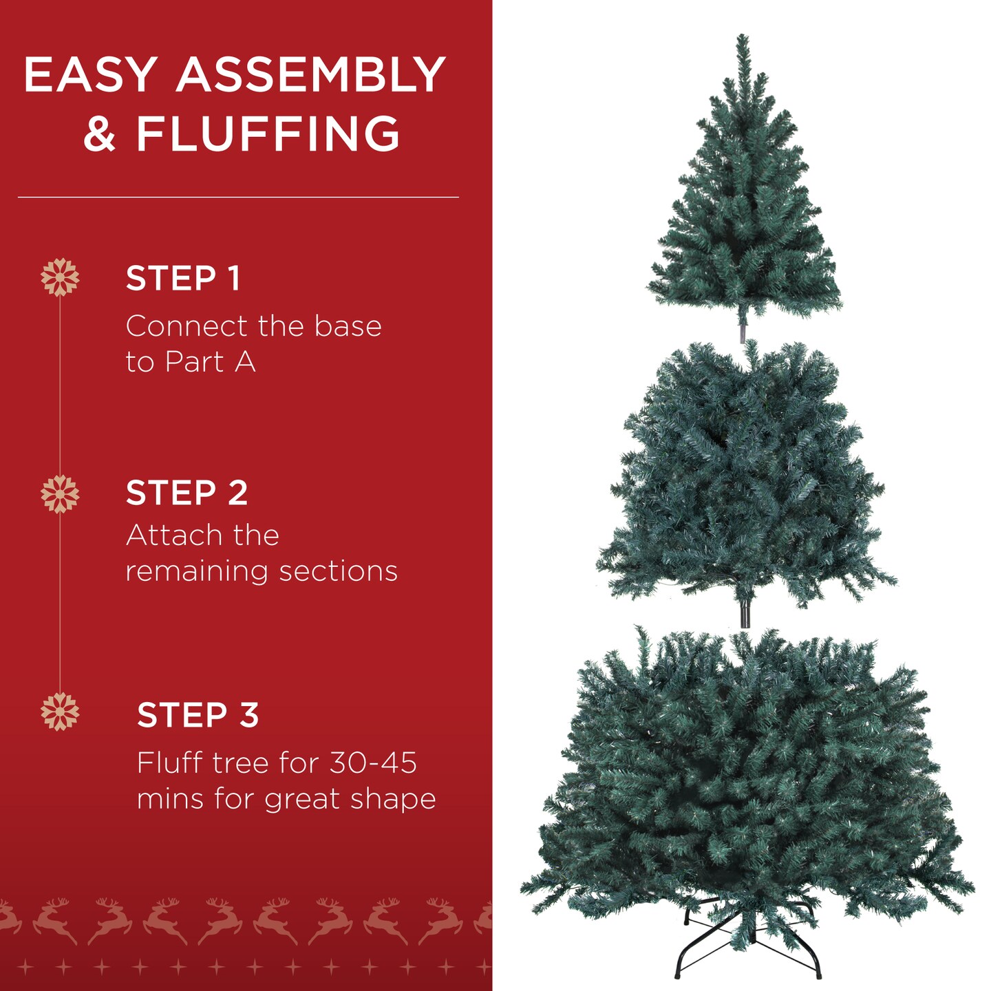 Best Choice Products Artificial Christmas Tree, Premium Unlit Spruce Design, Dense Branches &#x2013; Blue Spruce