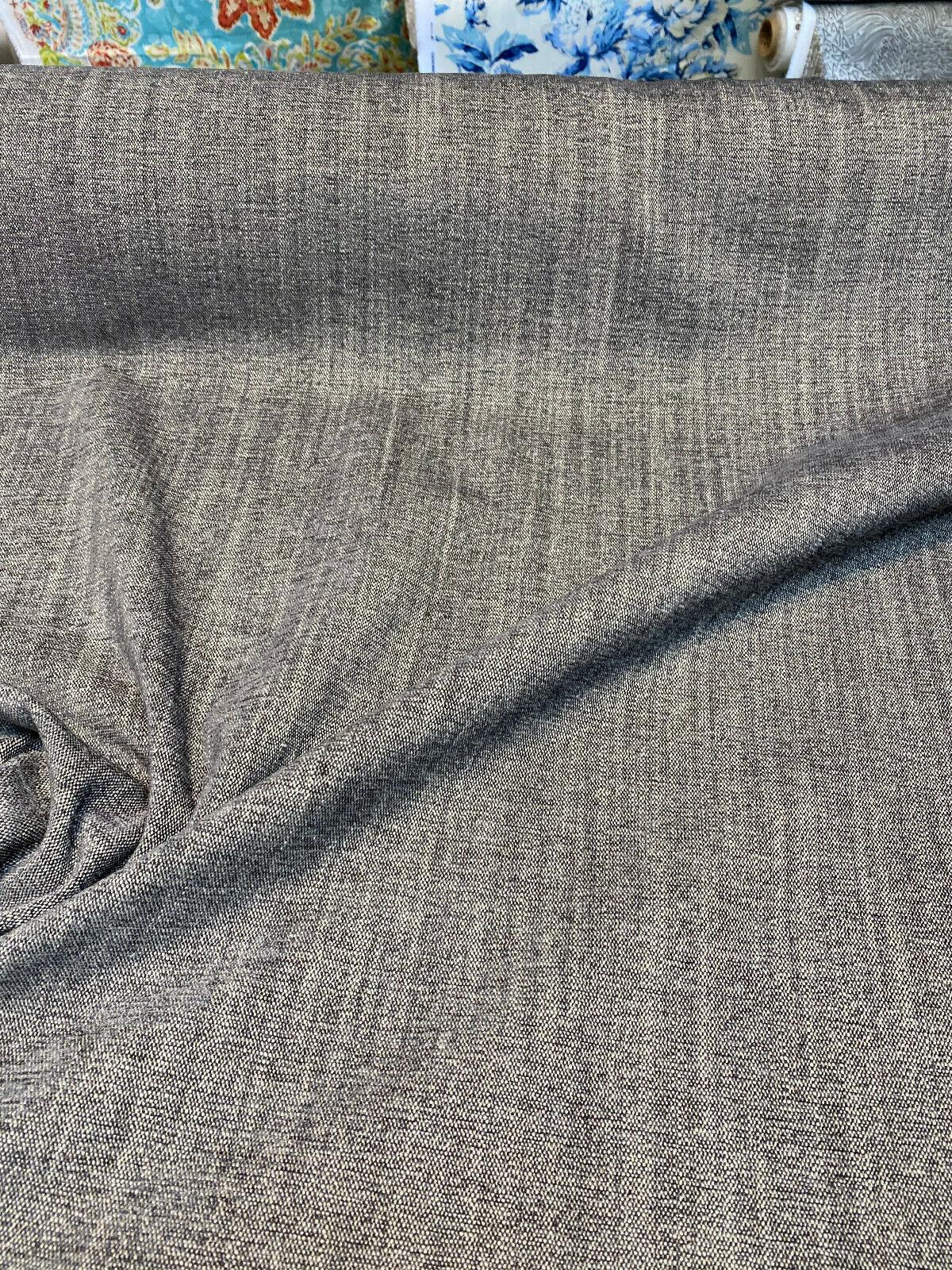 1 Yard Brixton Storm Linen Blend Textured 20% Linen 80% Polyester Chenille Upholstery Durable Fabric