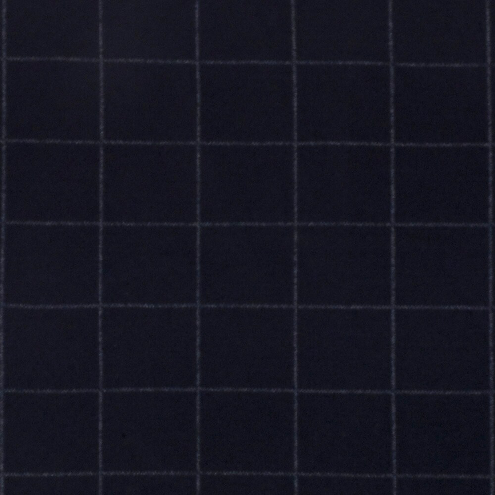 Deep Navy Blue-White Check Printed Cotton-Wool Matte Jersey Double Knit Fabric By the Yard