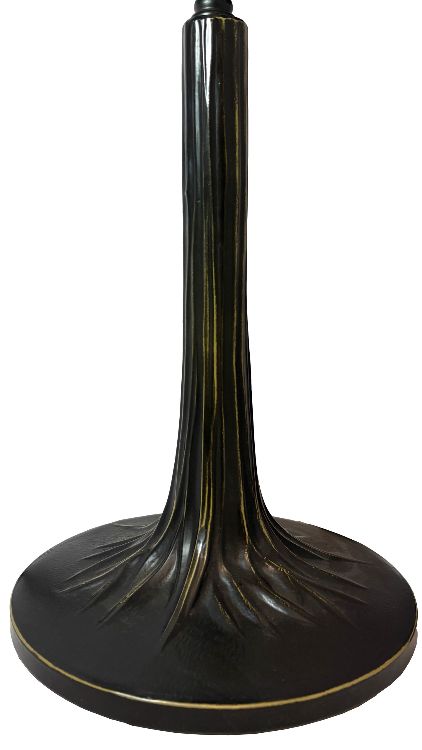 Tree Trunk Metal Lamp Base, Antique Bronze Finish With Gold Highlights, Nicely Weighted, 20-1/2&#x22; Tall