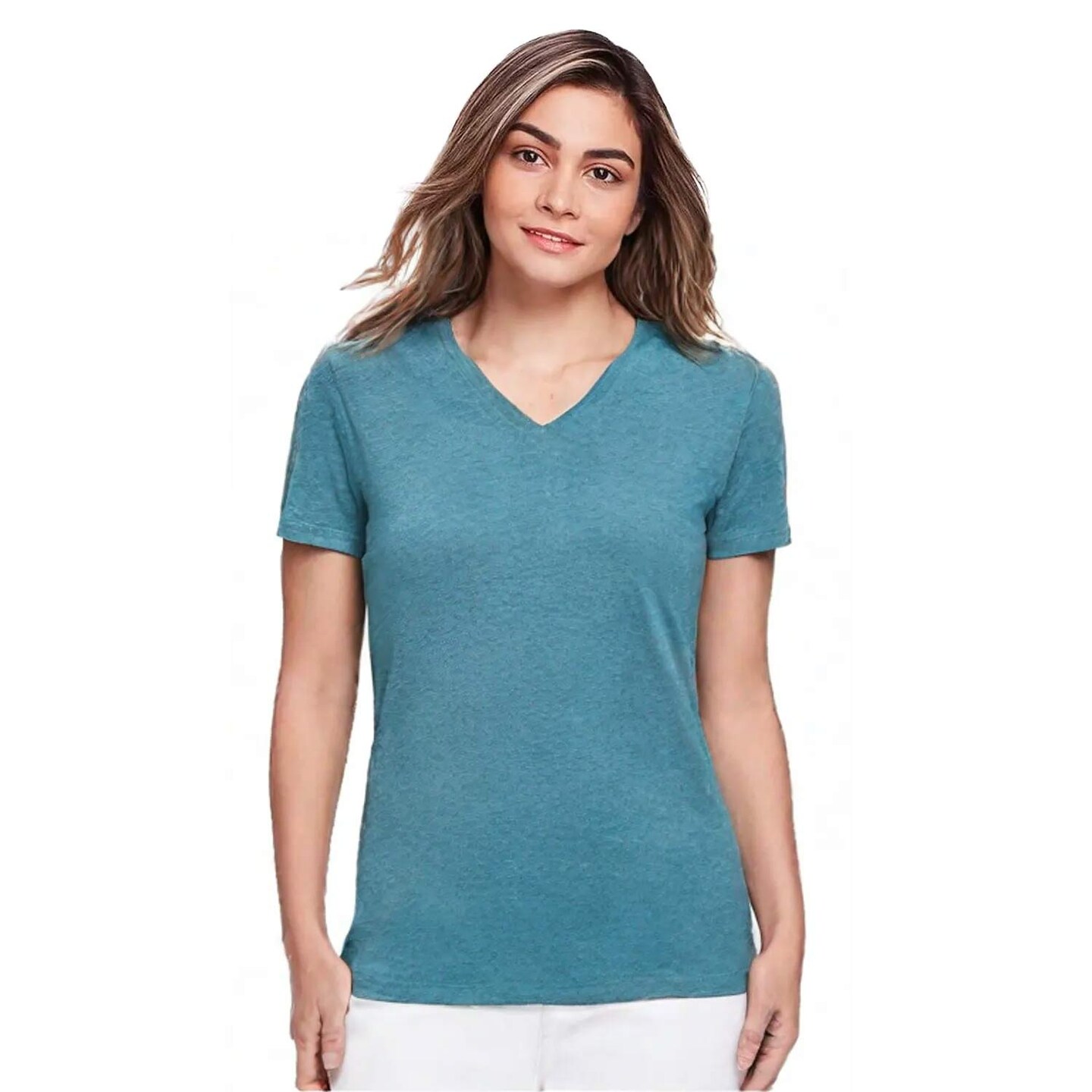 BELLA CANVAS Unisex Heather CVC Short Sleeve V-Neck T-Shirt for Everyday Wear & Custom Print Essential Tee