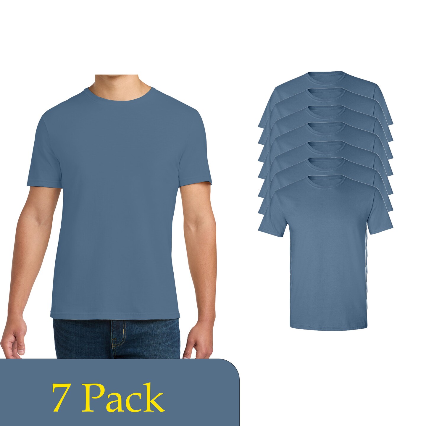 Gildan Unisex Softstyle T-Shirt Bundle, Indigo Blue Short Sleeve Crewneck Blanks for DIY Printing