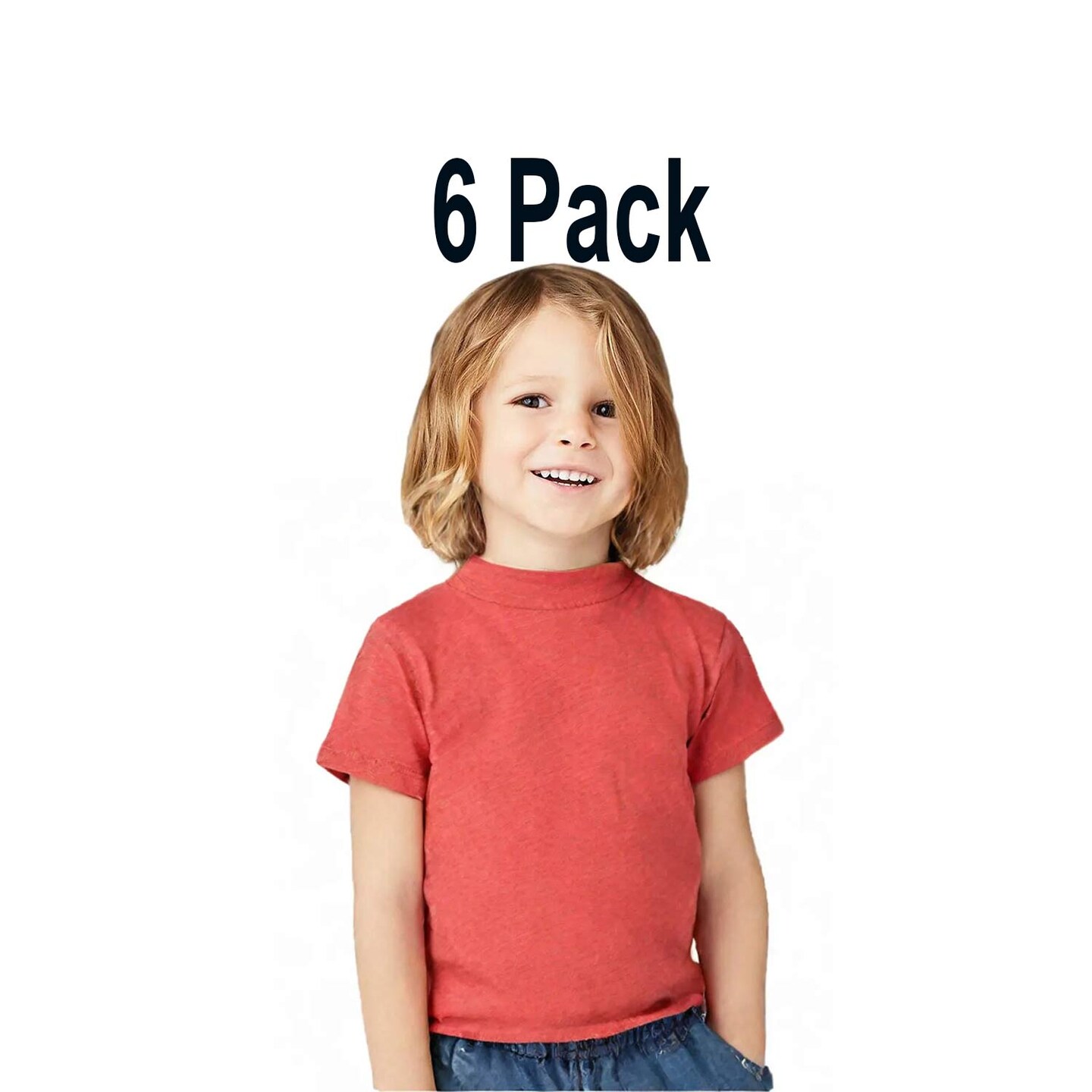 6 Pack: BELLA + CANVAS Toddler Triblend Crewneck Short Sleeve T-Shirt for Play, Casual & Everyday Wear