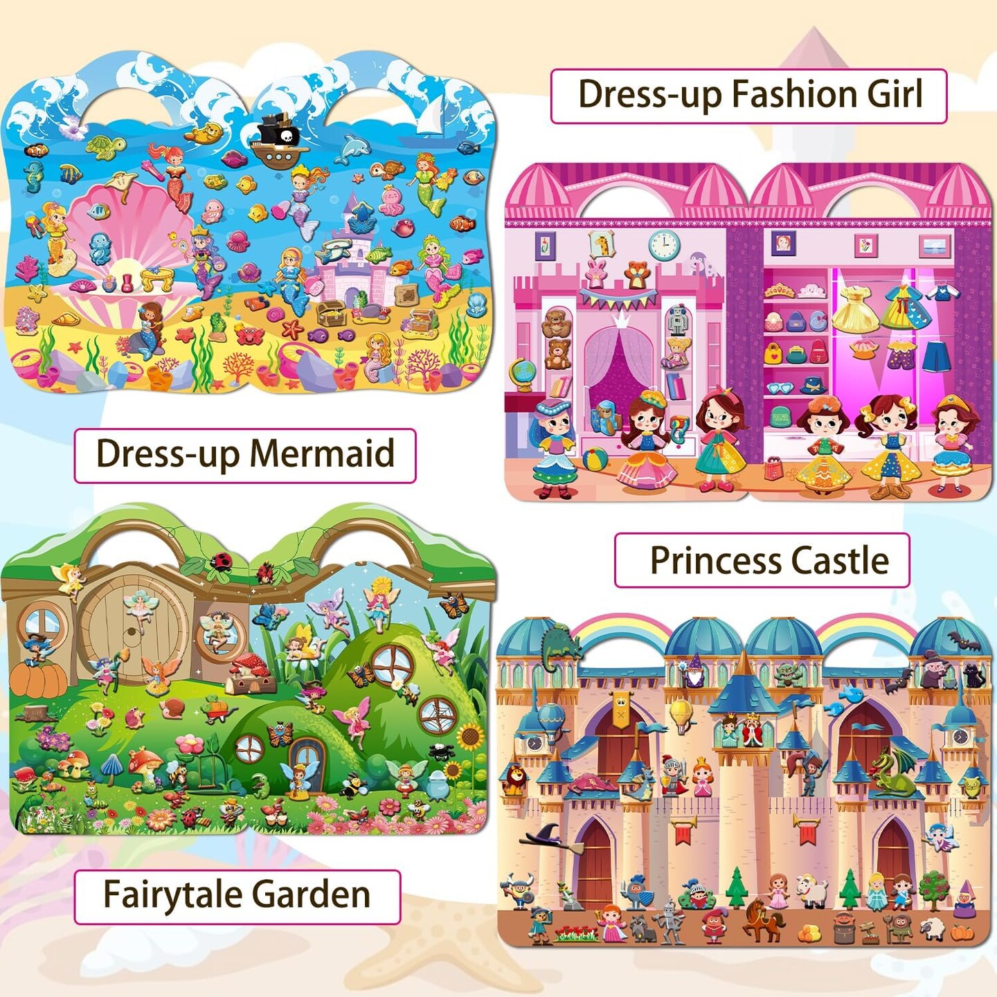 Dress Up Sticker Books for Girls Ages 2-4 4-8