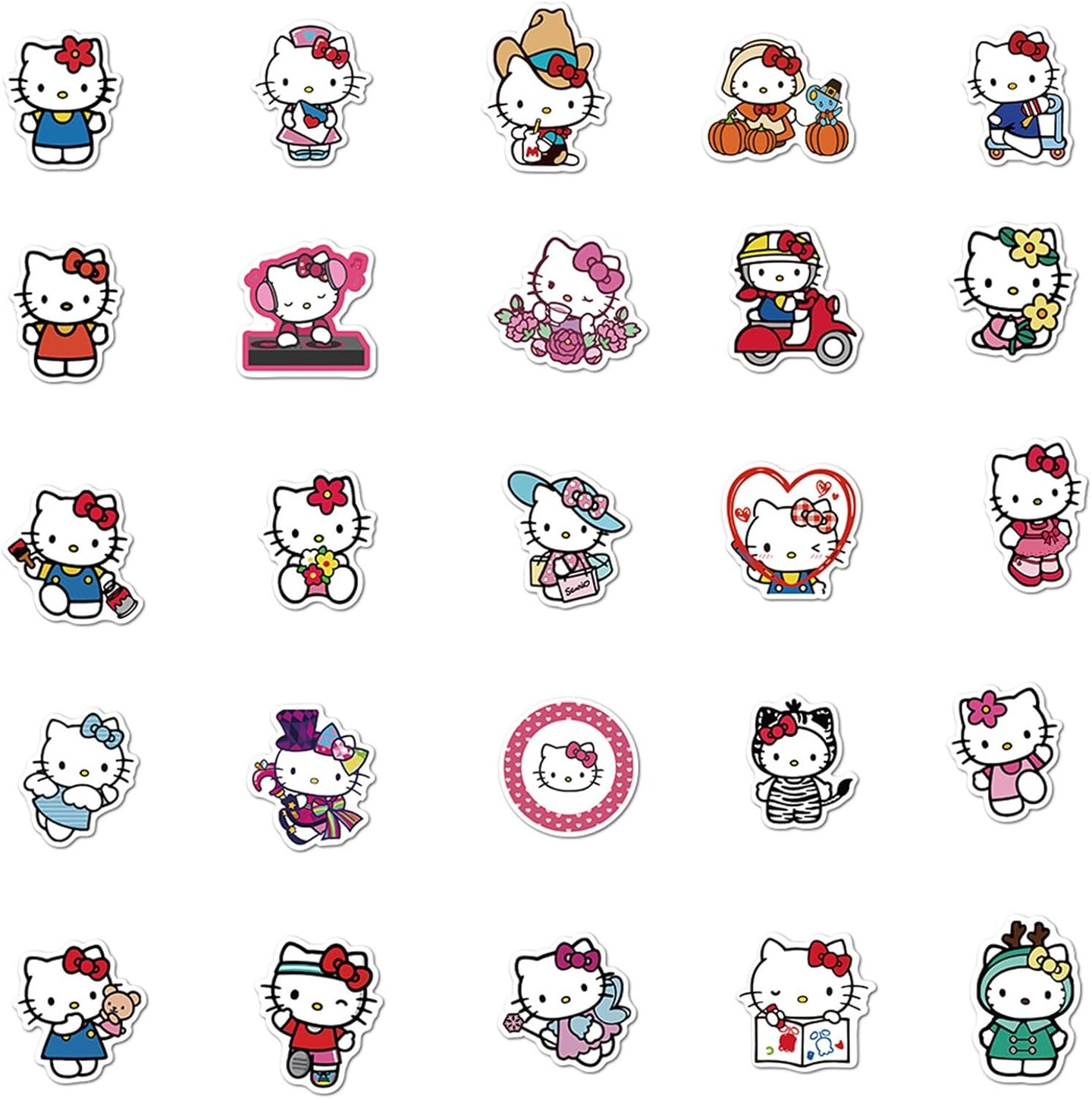 50pcs Cute Cartoon Hello Kitty Stickers for Kids Teens