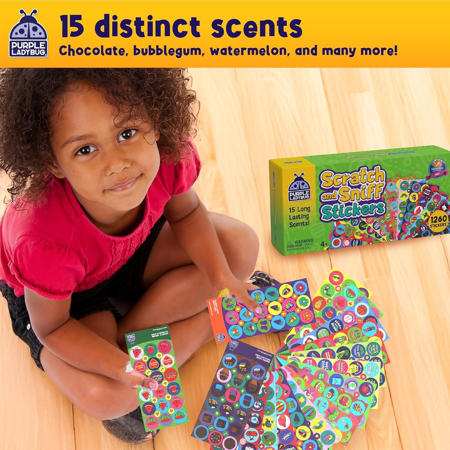 1260 Variety Scratch and Sniff Stickers - 15 Unique Scents - Fun and Motivational