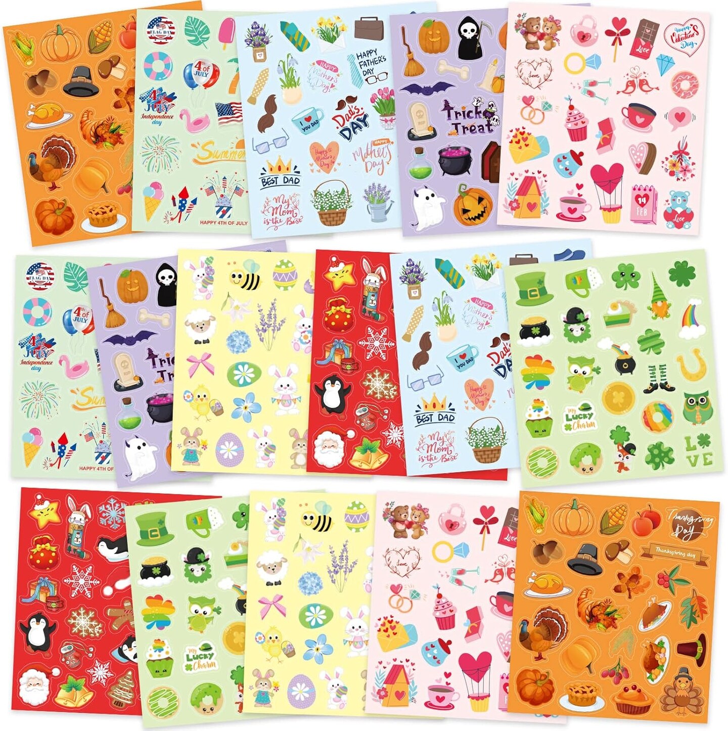 Holiday Stickers Assortment Seasonal Sticker Sheets