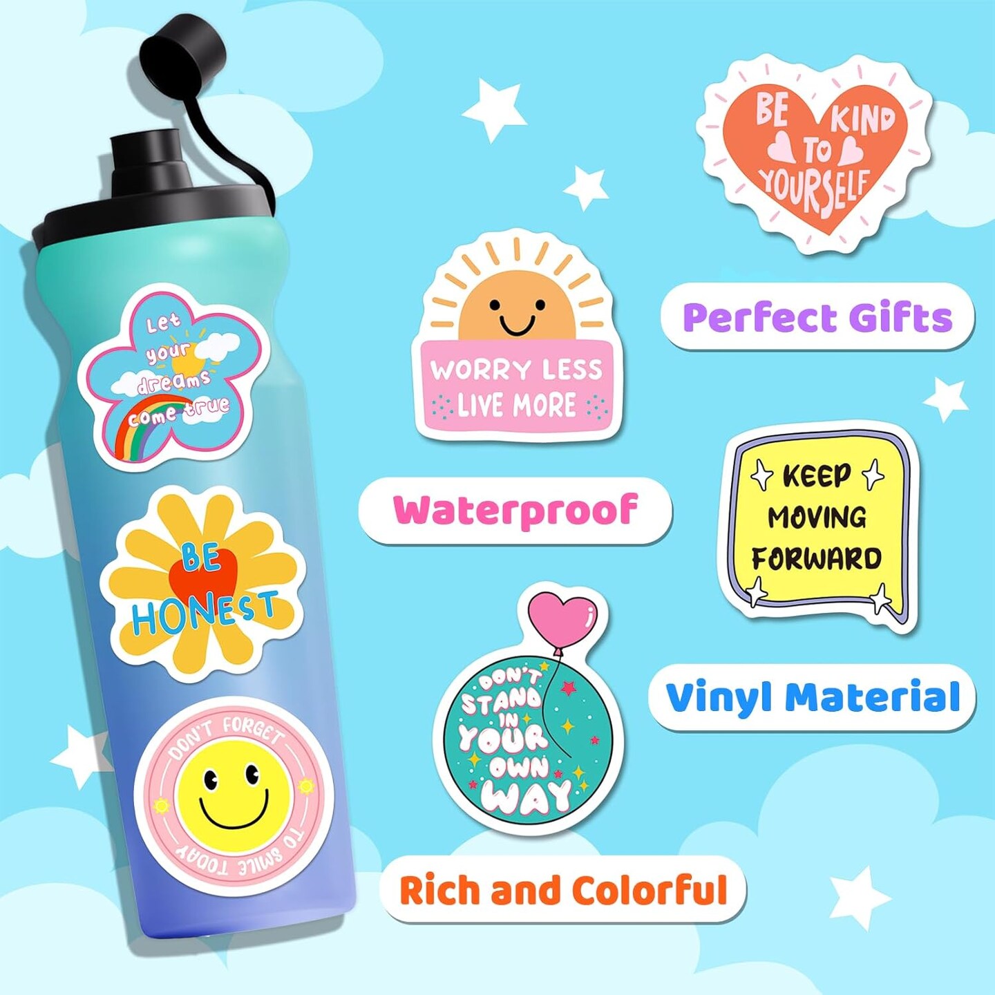 200 Pcs Motivational Stickers, Inspirational Quotes Stickers