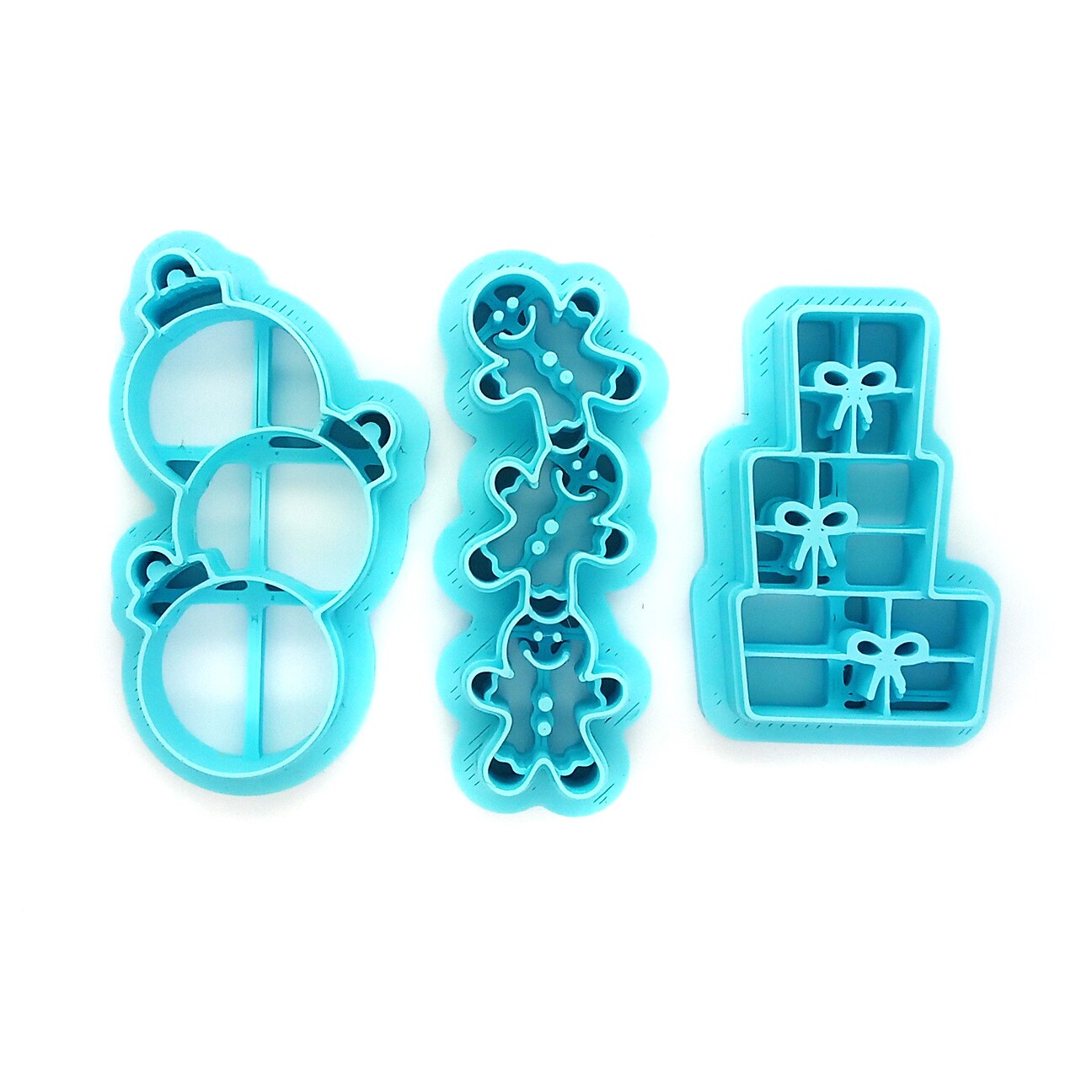 Christmas Shape Clay Cutters, 3 pc, Stacks of Ornaments Gifts &#x26; Gingerbread, Adorabilities