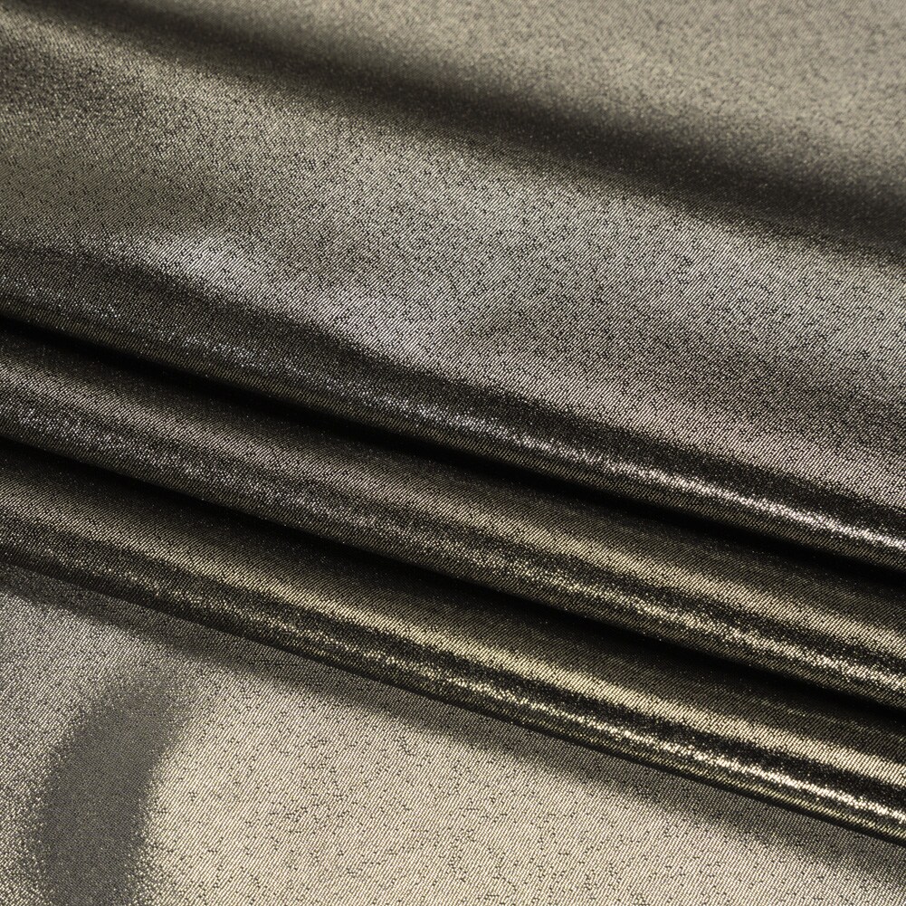 1 Yard Gold on Black Liquid Sheen Metallic Polyester Chiffon Sheer Fabric 60" Width