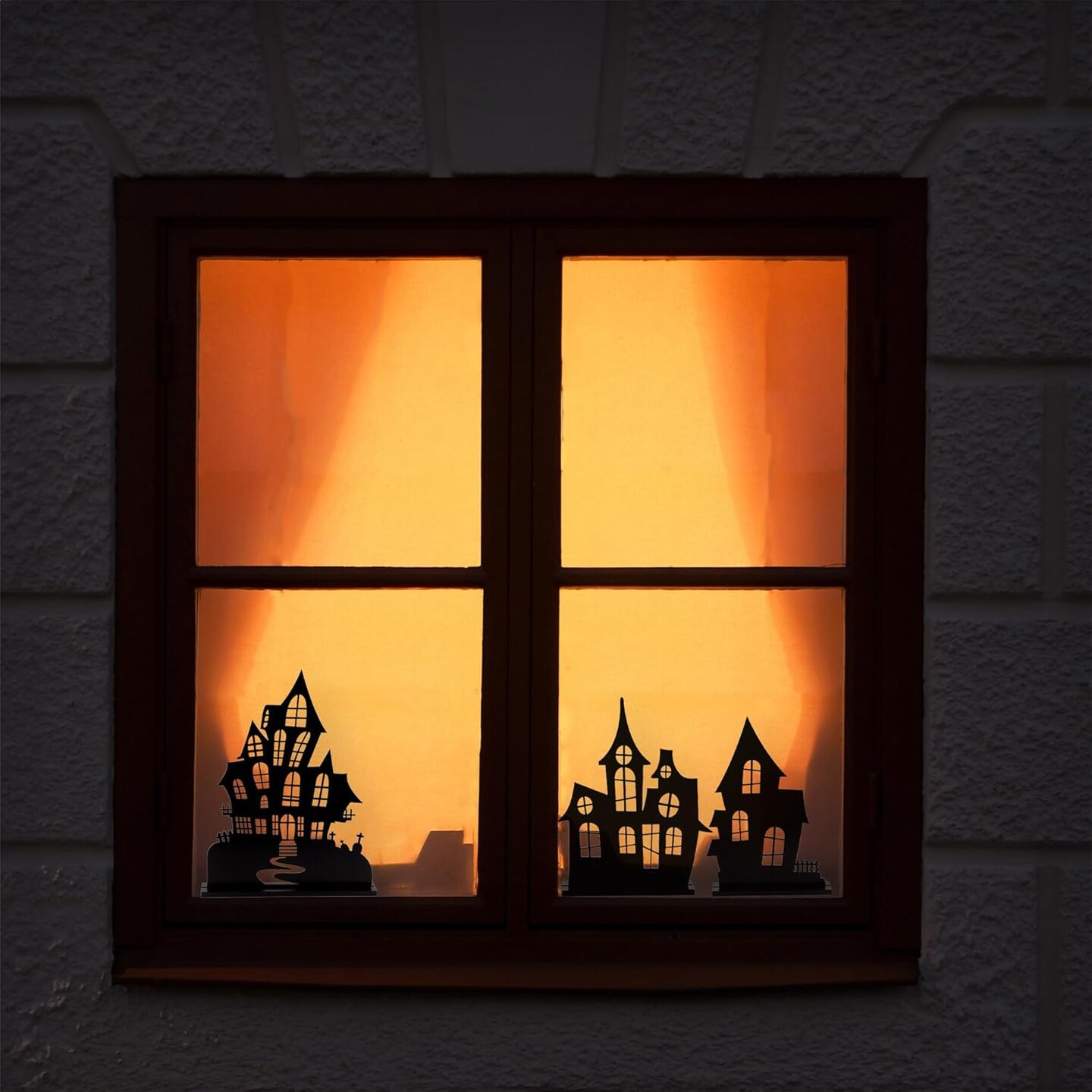 Spooky Halloween House Village Silhouettes(black)