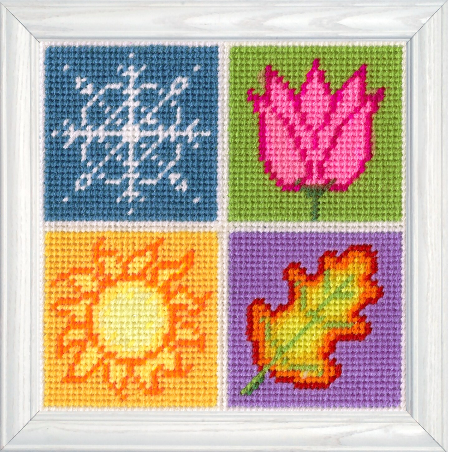 Design Works Needlepoint Kit 5&#x22;X5&#x22;-Four Seasons