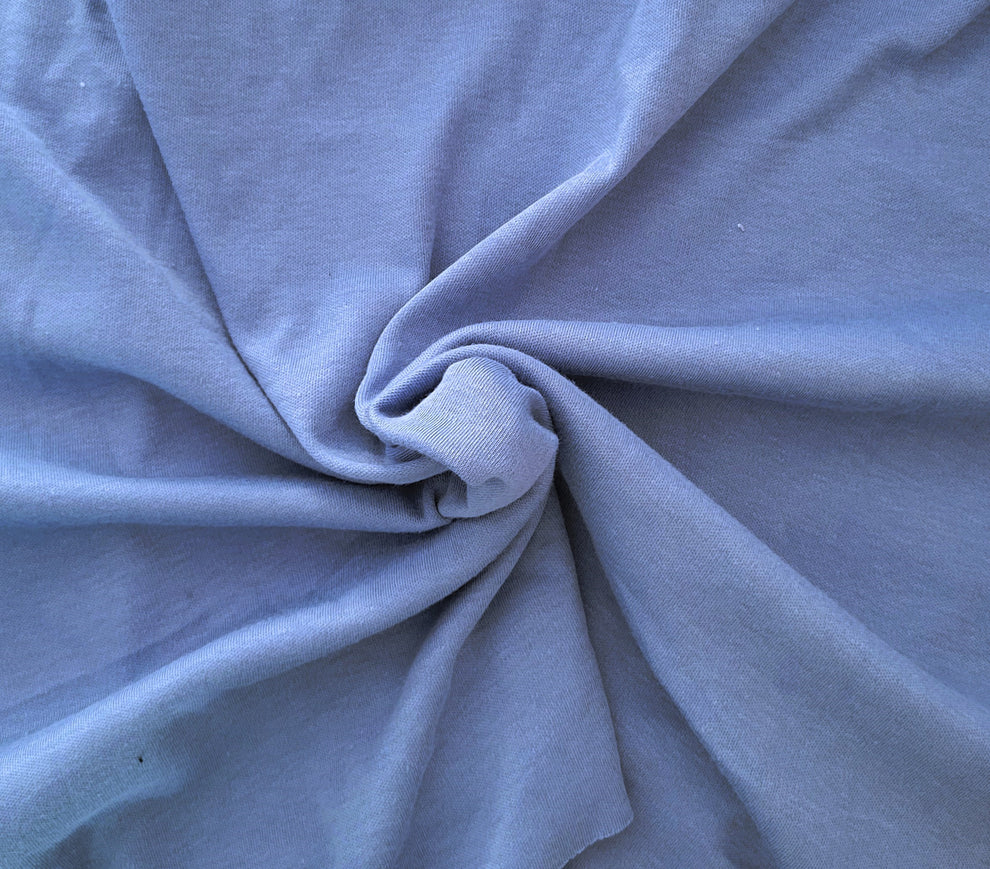 1 Yard Sky Blue Cotton Poly Interlock Knit Fabric