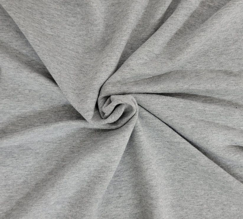 1 Yard Heather Gray Modal Cotton Spandex French Terry Knit Fabric Soft Weight