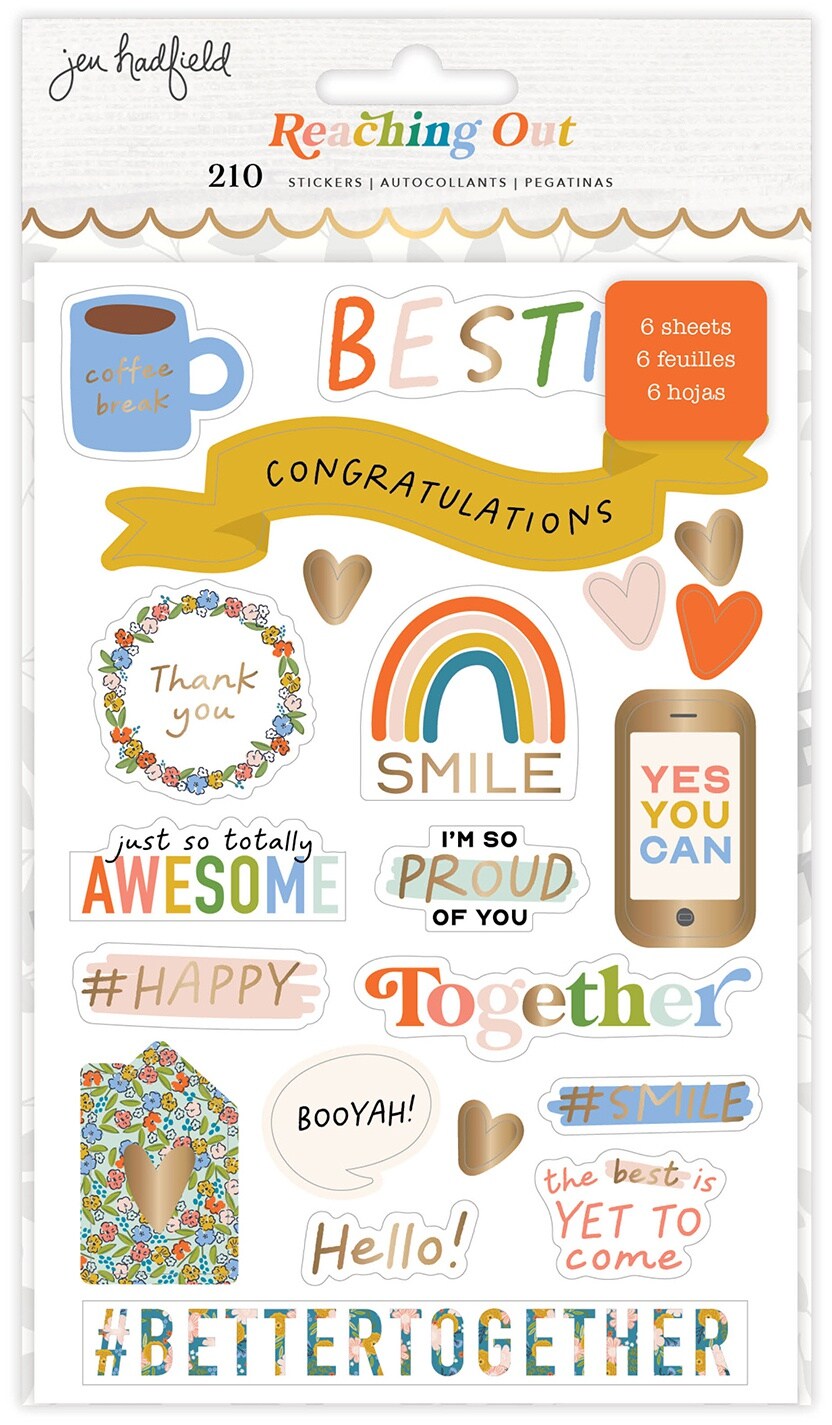 Jen Hadfield Reaching Out Sticker Book-W/Gold Foil Accents 210/Pkg