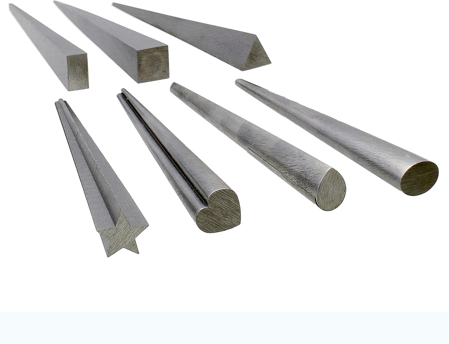 The Beadsmith Mini Mandrel Set - 7 Piece Kit: Oval, Square, Drop, Rectangle, Triangle, Heart & Star - Metal Jewelry Forming Tool - Consistent Shapes Every Time - Plastic Storage Case Included