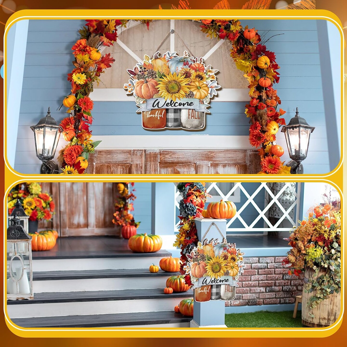 Fall Door Decor Fall(multicolour)