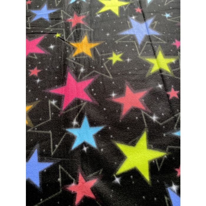 Stars Colorful Night Anti-Pill Premium Fleece Fabric | By The Yard