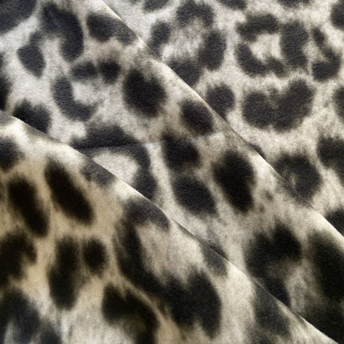 Snow Leopard Animal Print Anti-Pill Premium Fleece Fabric | By The Yard