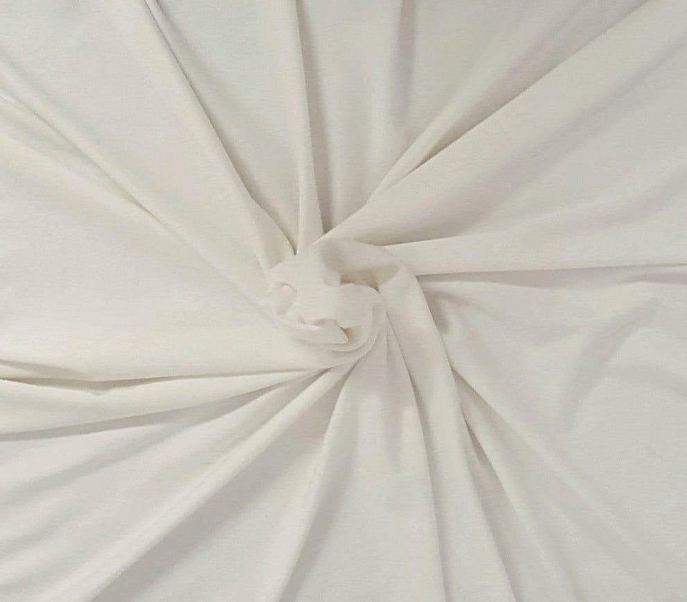 1 Yard White ProModal Spandex Jersey Knit Fabric for Soft T-Shirts, Yoga Wear, and Baby Clothing