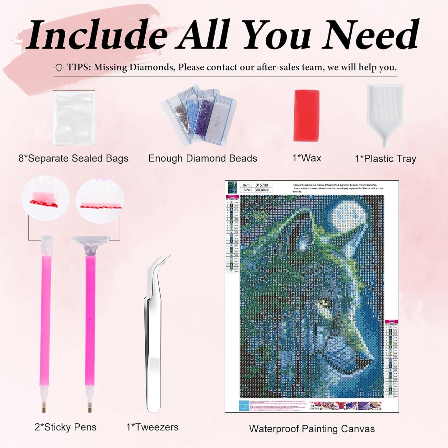 Wolf Diamond Art Kits for Adults