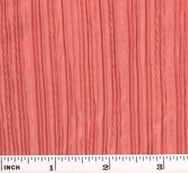 1 yard Bodre Solid Pleated Peach Polyester Fabric, 58/60" Wide Lightweight Apparel Textile