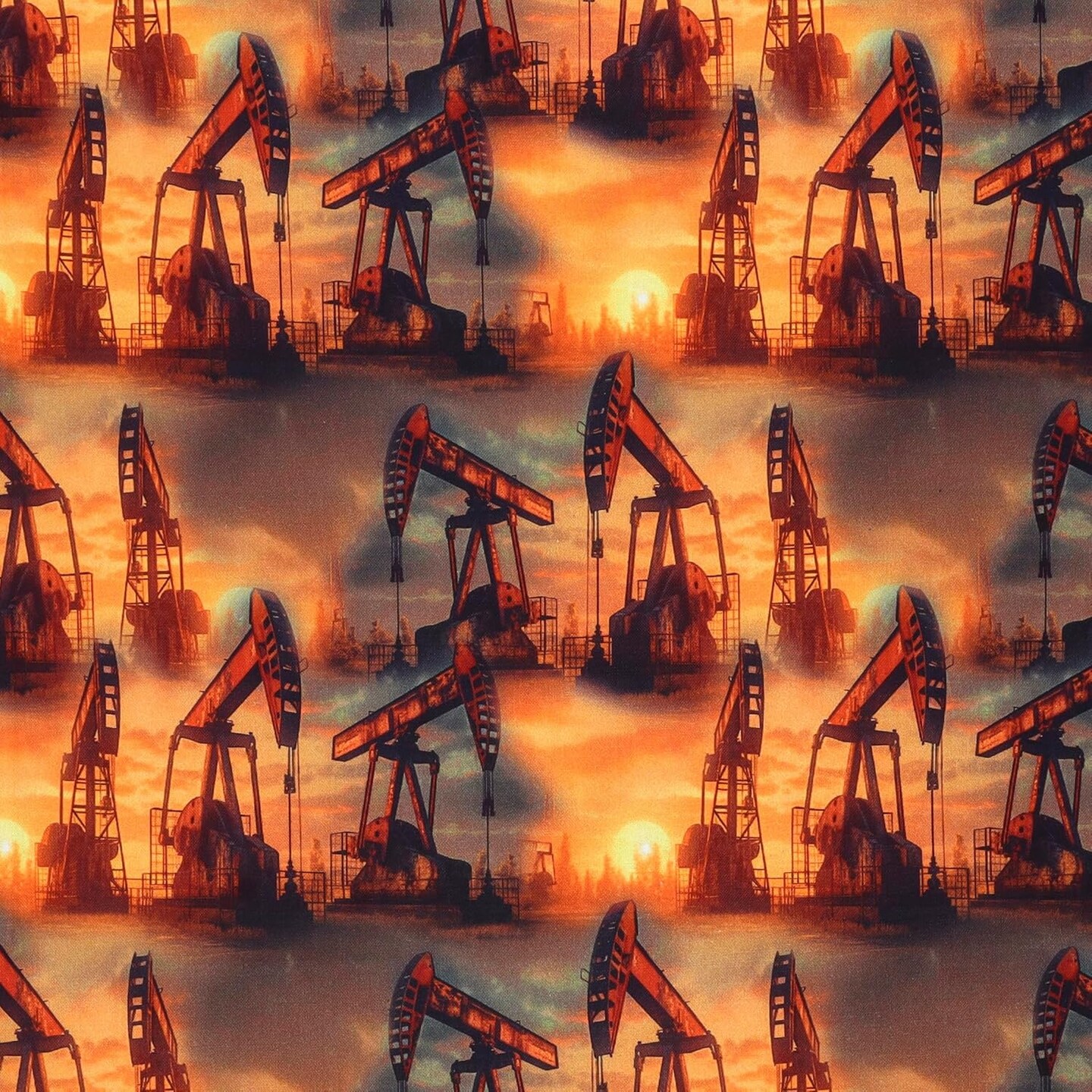 Mook Fabrics Oil Rigs Cotton Fabric [45 in. Wide] - By The Yard, Color ...