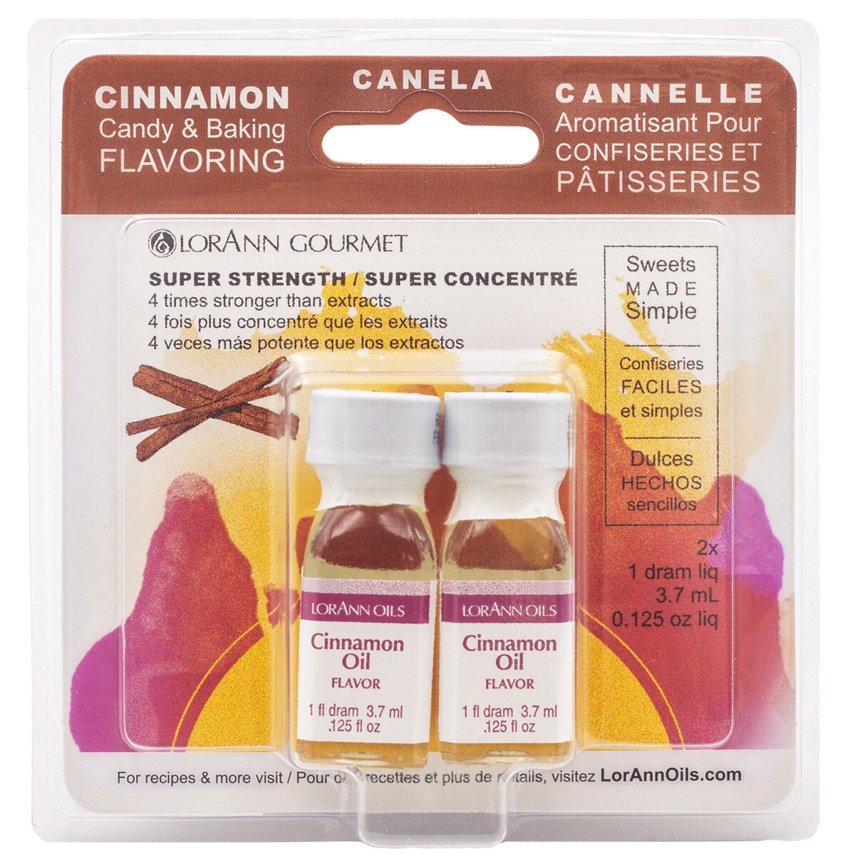 LorAnn Oils Cinnamon Oil Super Strength Flavor, 1 Dram Twin Pack
