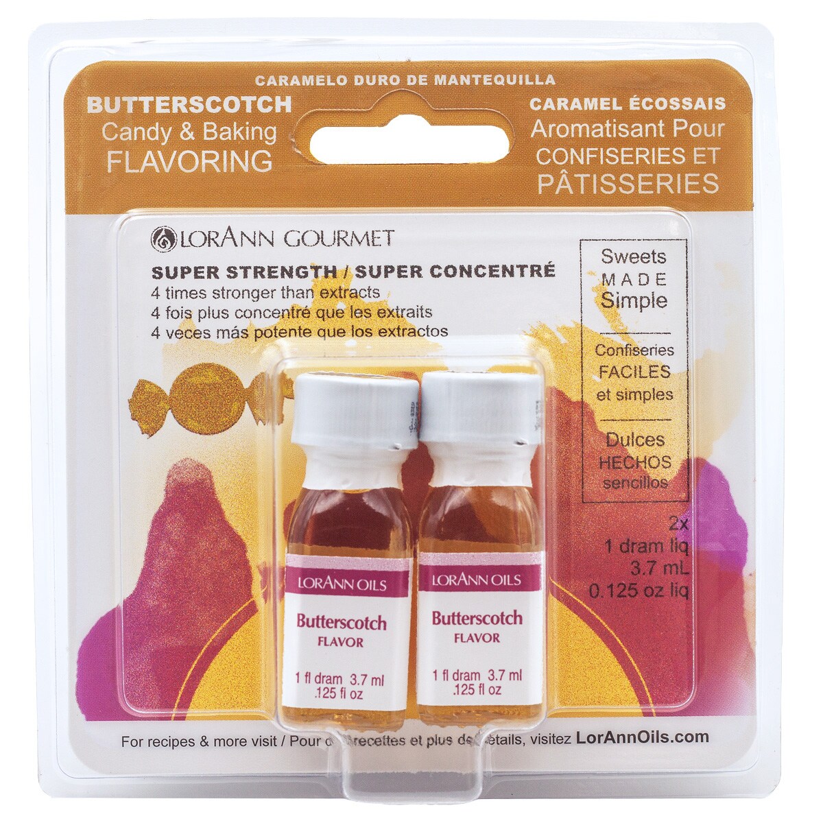 LorAnn Oils Butterscotch Super Strength Flavor, 1 Dram Twin Pack