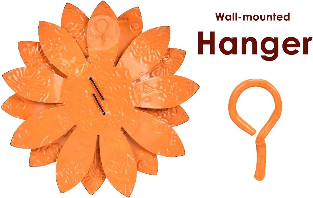 Sunflower Wall Decor - 9 inch Metal Flower Wall Art Decorations, Sunflower Yard Garden Decor Hanging for Kitchen, Bathroom, Bedroom, Set of 3 Handmade Gift for Home, Indoor or Outdoor