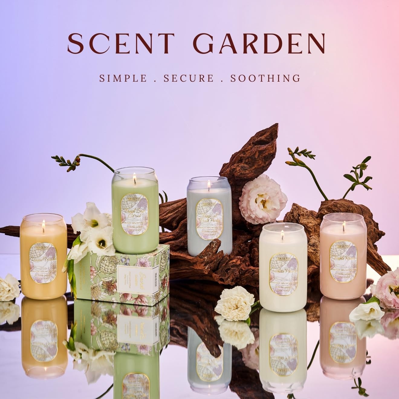 Aromatherapy Green Soy Scented Candle - Fresh Sage Citrus Scent, 10.6 oz, 60-Hour Burn,Clean Stress Relief Candles Gift for Birthday,Valentine&#x27;s Day,Mother Day
