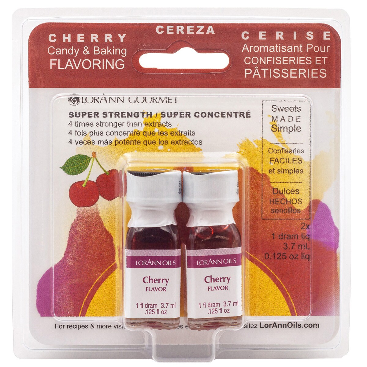 LorAnn Oils Cherry Super Strength Flavor, 1 Dram Twin Pack