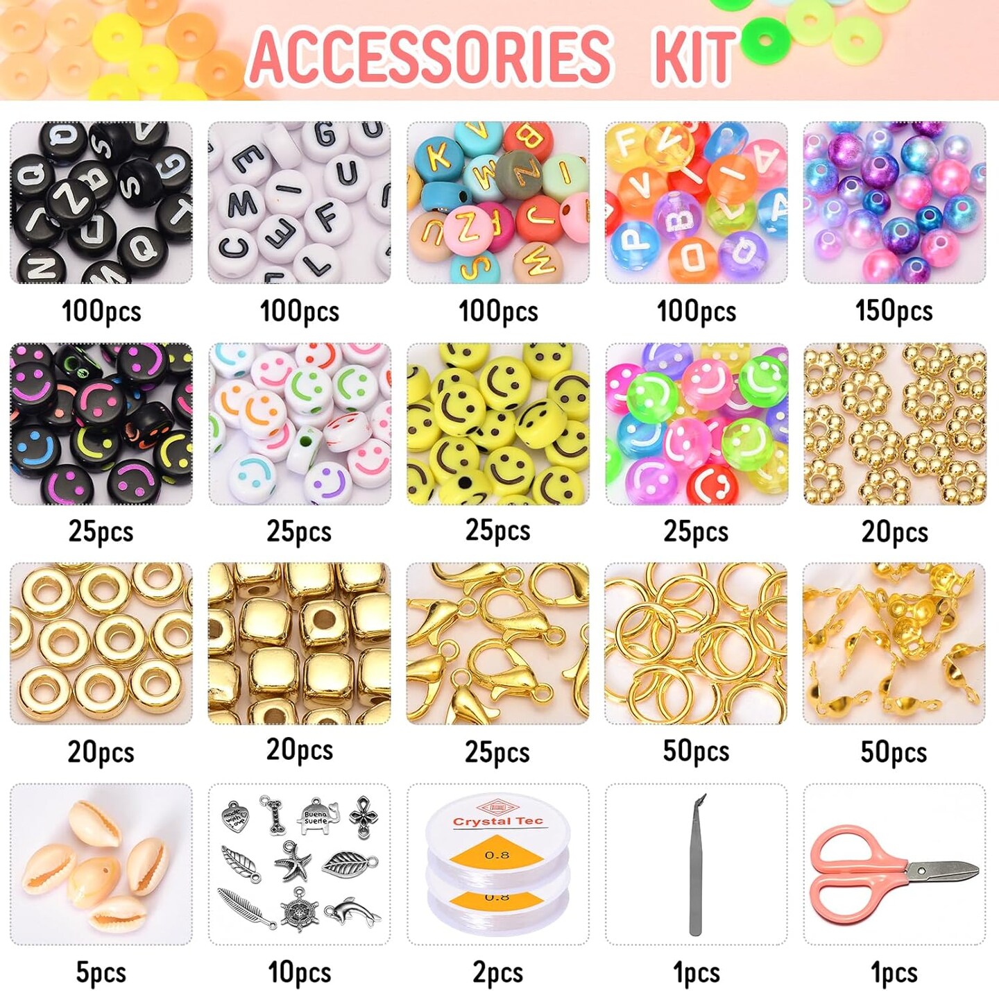 Friendship Bracelet Kit, 16800pcs, 96 Colors Polymer Clay Beads & 24 Colors Glass Seed Beads, 400 Letters Beads,Bracelet Making Kit for DIY Jewelry Making&Friendship Bracelet Making