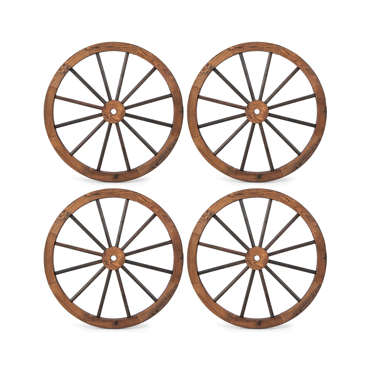 30 Inch Set of 4 Decorative Wooden Wagon Wheels Vintage Wagon Wheel Wall Decor