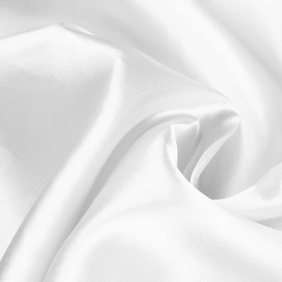 14 ft x 29" White Satin Table Skirt – Wedding, Party & Event Table Decor